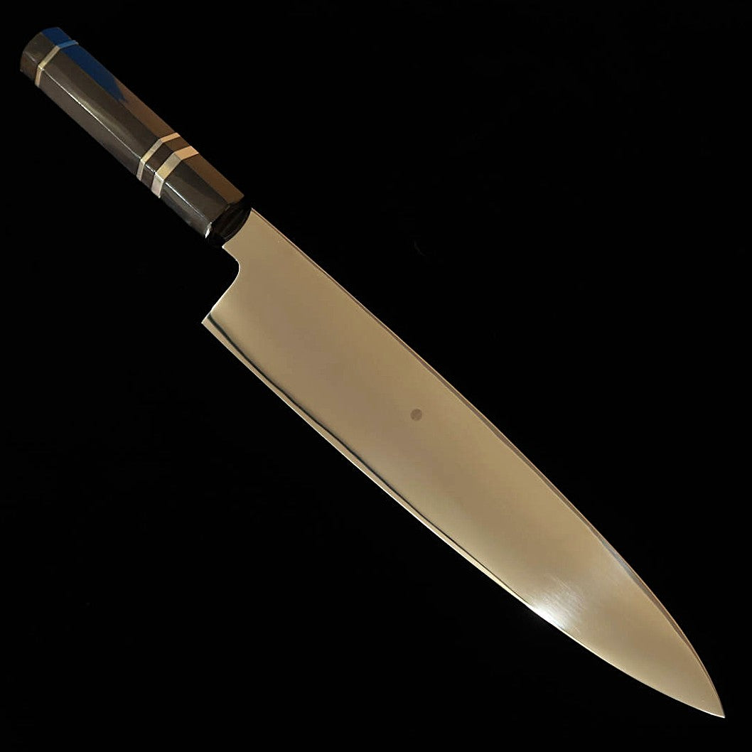 Wagyuto SUISIN Fuji, Ikeda Yoshikazu, Shirogami no.3, mango de ébano con anillo de plata, acabado de espejo (270mm)