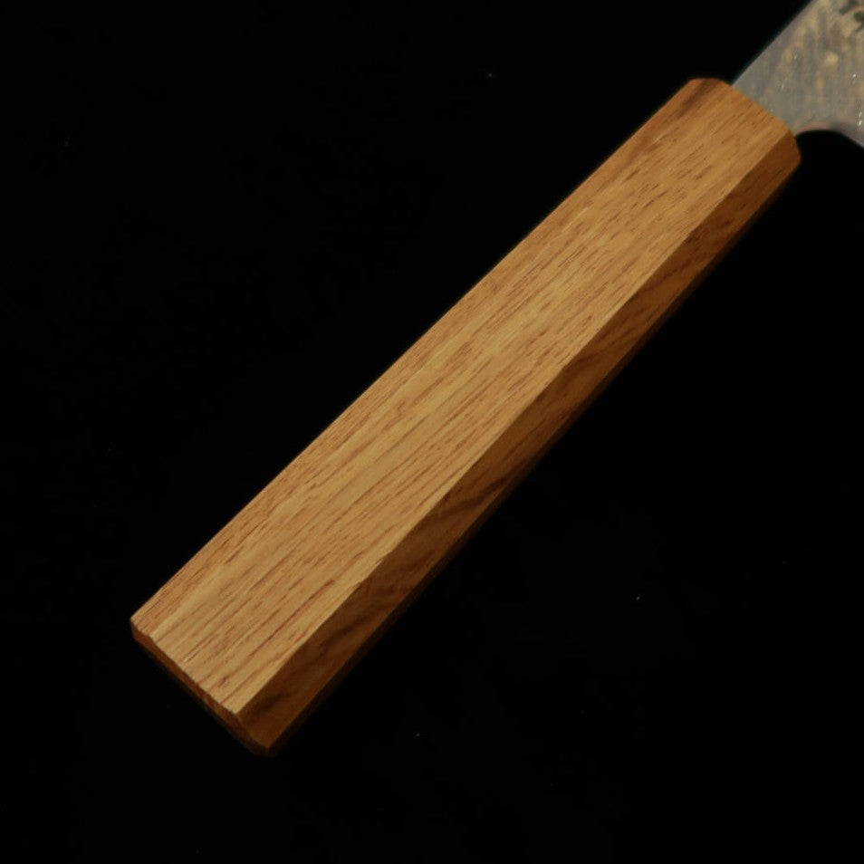 MIURA Santoku, Ginsan no. 3, Rope-Pattern Damascus with Clear Oak Octagonal Handle (165mm)