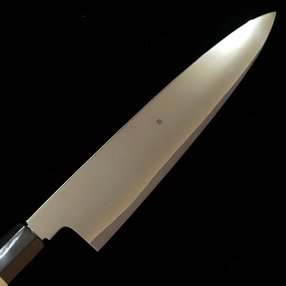 Gyuto Fuji Honyaki SUISIN  Ikeda Miwa Shirogami No. 3 Cabo customizado em ébano Bainha laqueada Caixa em madeira (270mm)