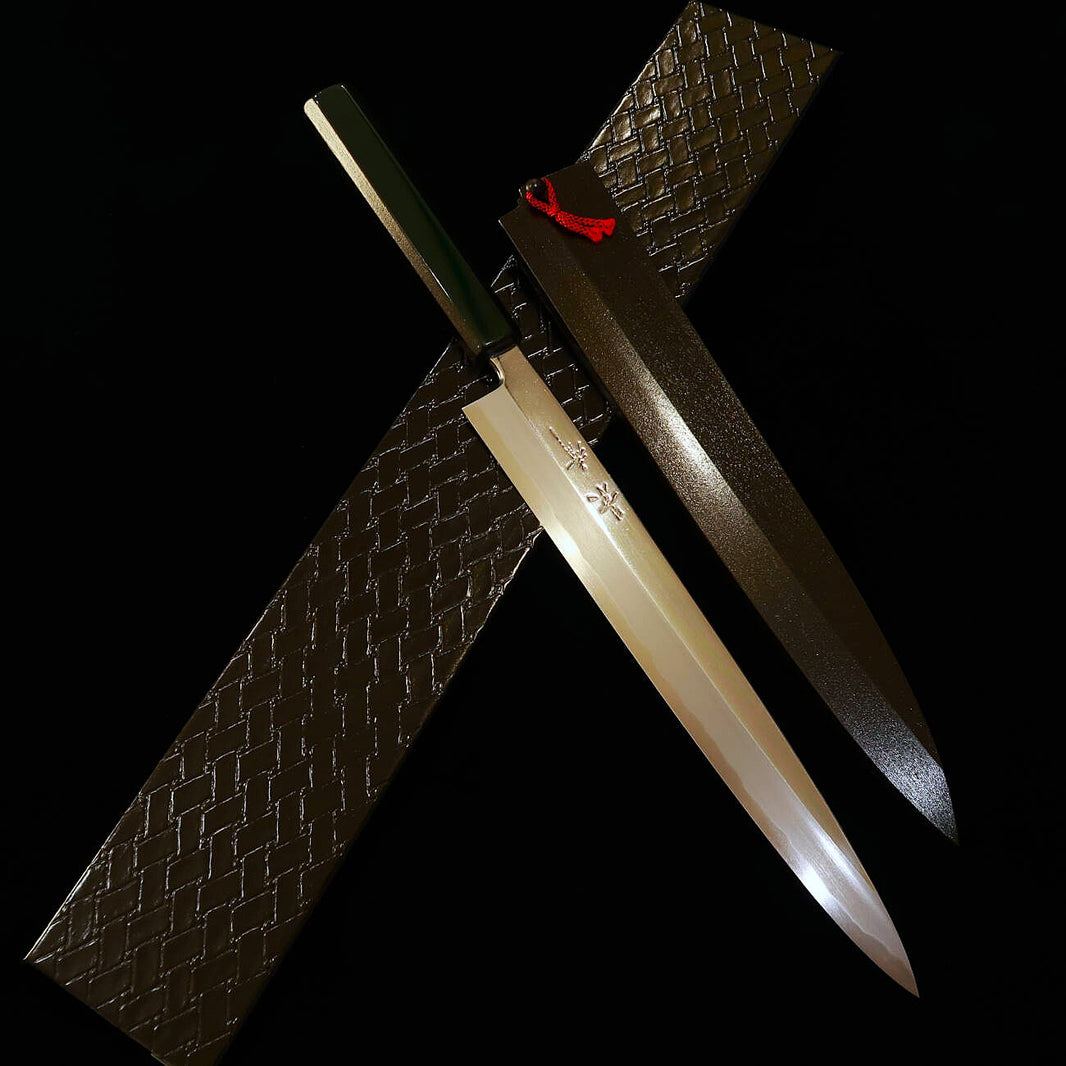 KAGEKIYO, Yanagiba, Shirogami No.1, Laque verte (270/300 mm)