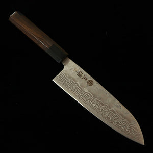 MIURA Santoku aço sueco acabamento fosco (nashiji) Damasco cabo de ébano octogonal (165 mm)