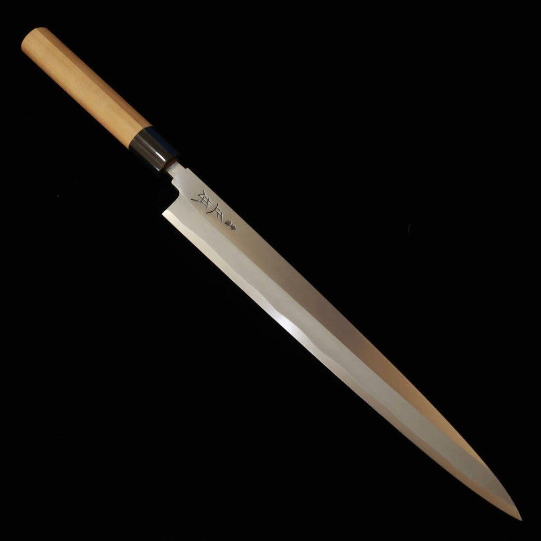 正本総本店 MASAMOTO SOHONTEN 霞 白紙二号 柳刃 水牛栗型柄 (240-300mm)
