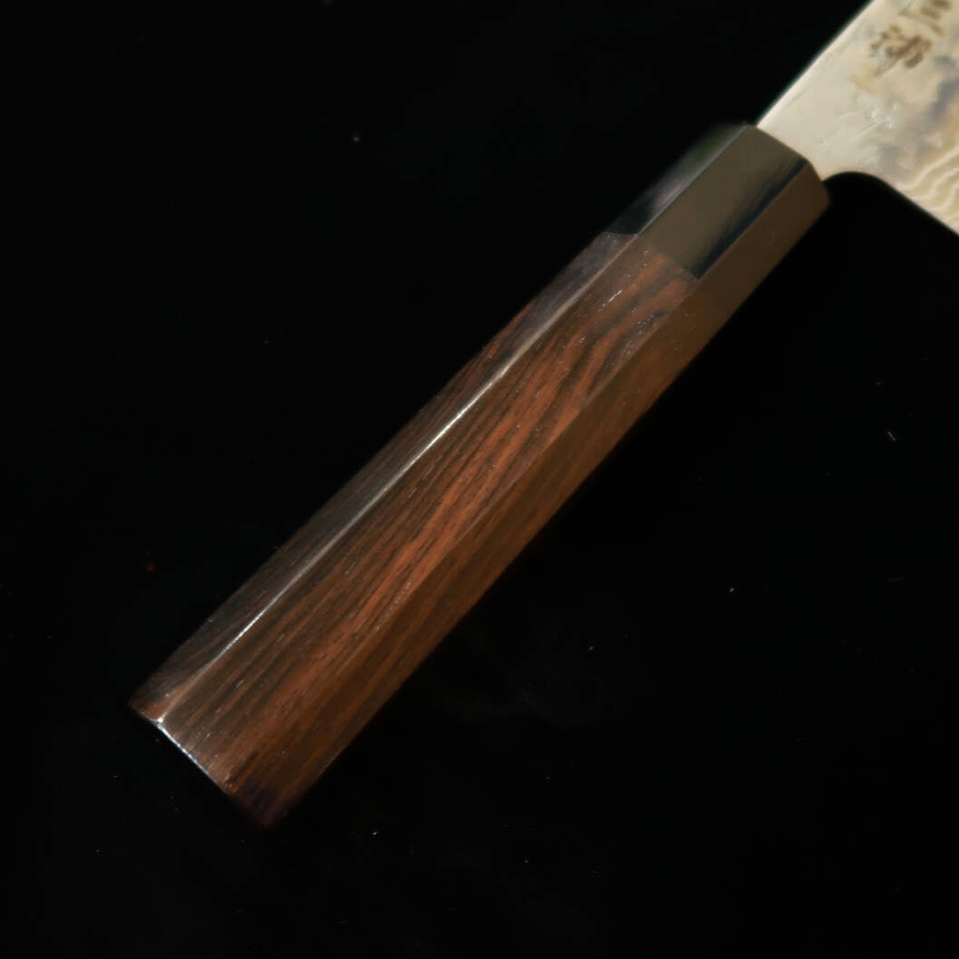 MIURA Santoku aço sueco acabamento fosco (nashiji) Damasco cabo de ébano octogonal (165 mm)