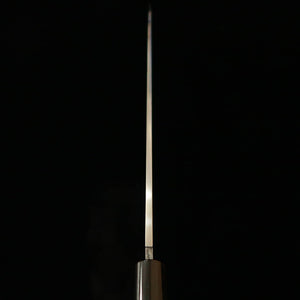MASAMOTO SOHONTEN Kasumi Shirogami nº 2 cuchillo yanagiba mango en forma de castaña con virola de cuerno de búfalo (240–300 mm)