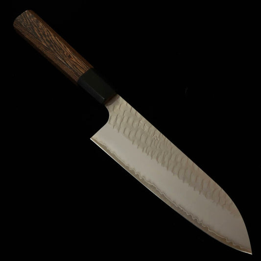 二唐刃物鍛造所 NIGARA SG2 磨き槌目 三徳 ウェンジ八角柄 (180mm)