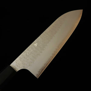 NIGARA Santoku, SG2, Polished Tsuchime with Wenge Octagonal Handle (180mm)