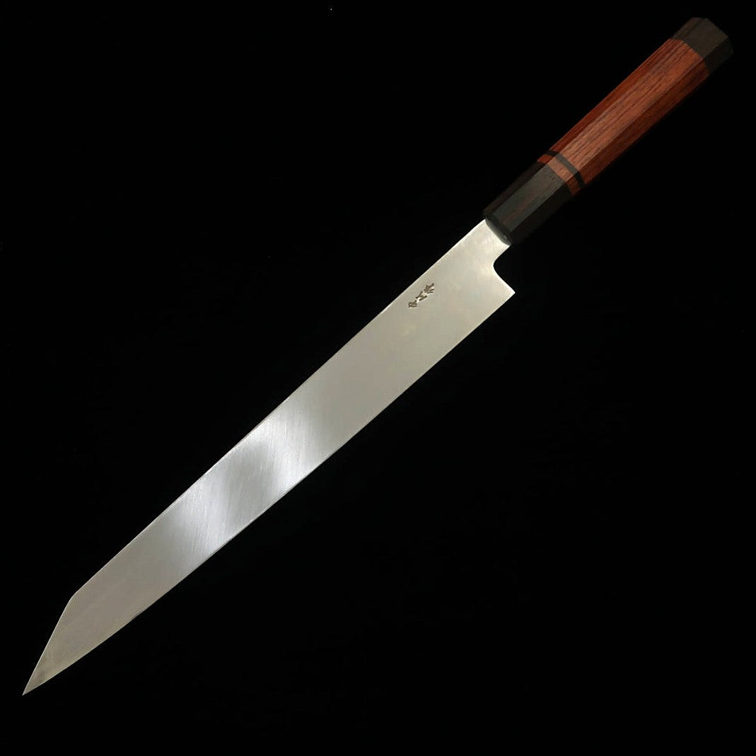 Kiritsuke Yanagiba MIURA Obidama Inox VG10 Acabamento Espelhado Cabo Bubinga (270mm)