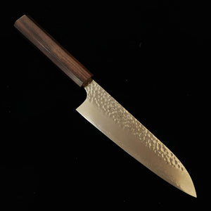 Hatsukokoro HATSUKOKORO Taka Santoku VG10, martelada, Damasco, cabo integral em ébano (170 mm)