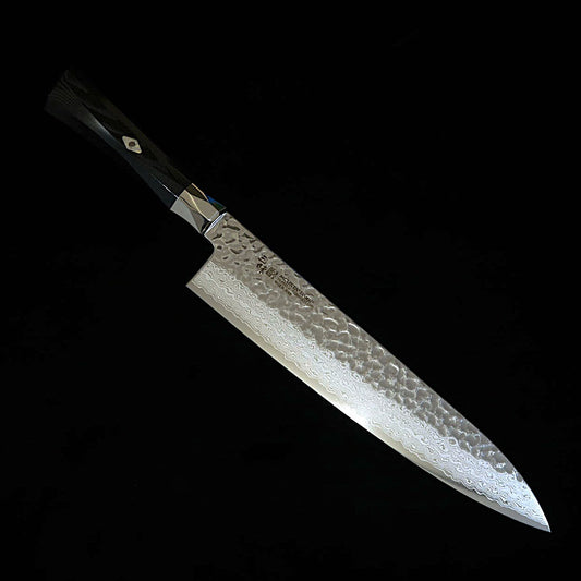 [Nouveau standard] Couteau de chef (Gyuto) ZANMAI Supreme 3 Tsuchime (martelé) noir par MCUSTA (180-240 mm)