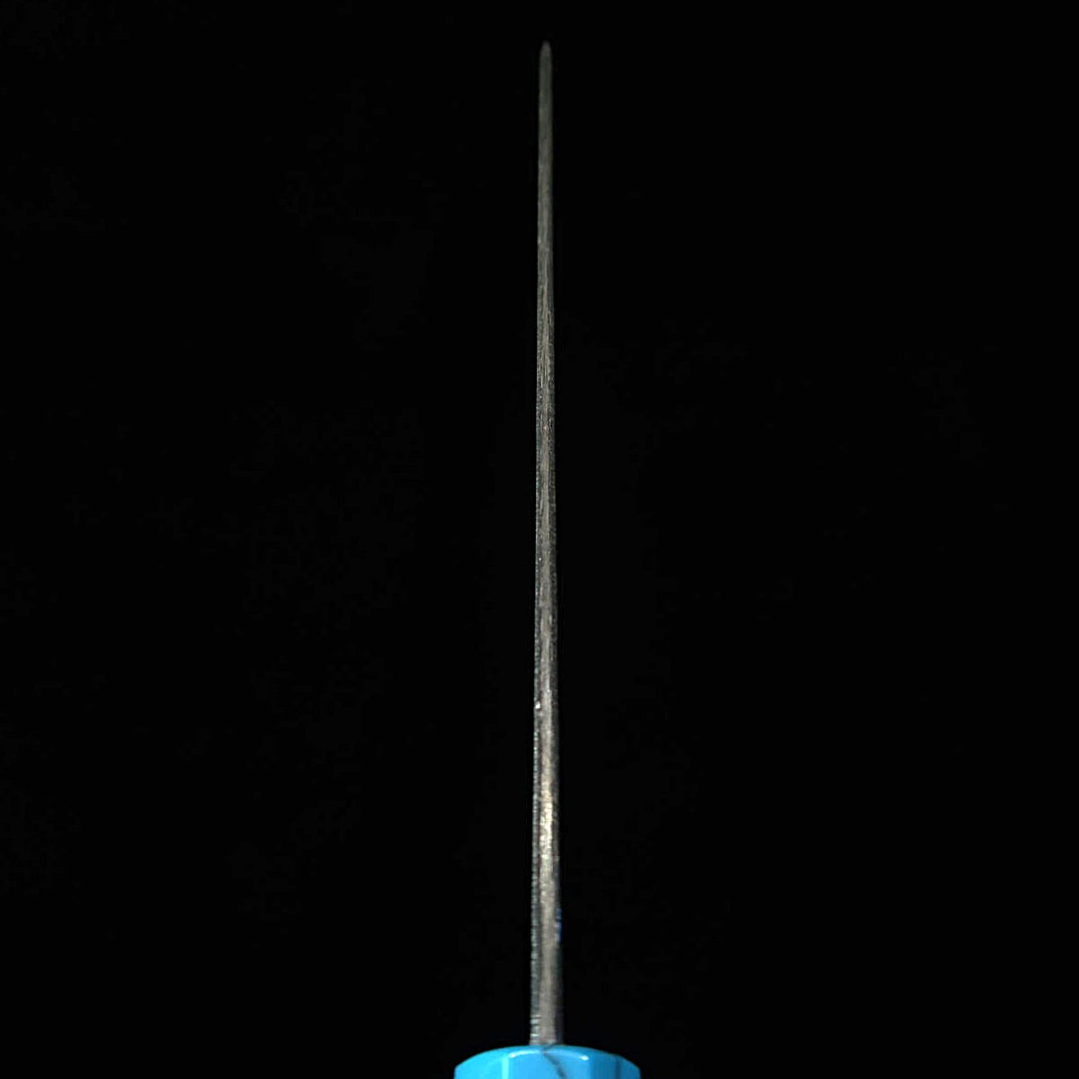 MIURA Itadaki Gyuto acier blanc n°2, finition kuro-uchi, manche turquoise (210 mm)