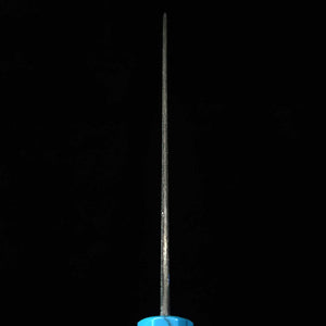 MIURA Itadaki Gyuto acier blanc n°2, finition kuro-uchi, manche turquoise (210 mm)