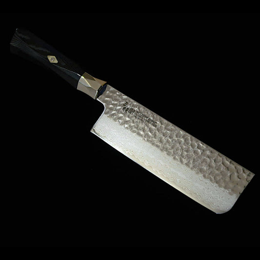 [New Standard] ZANMAI MCUSTA Supreme 3 Hammered Vegetable Knife, Black (165mm)