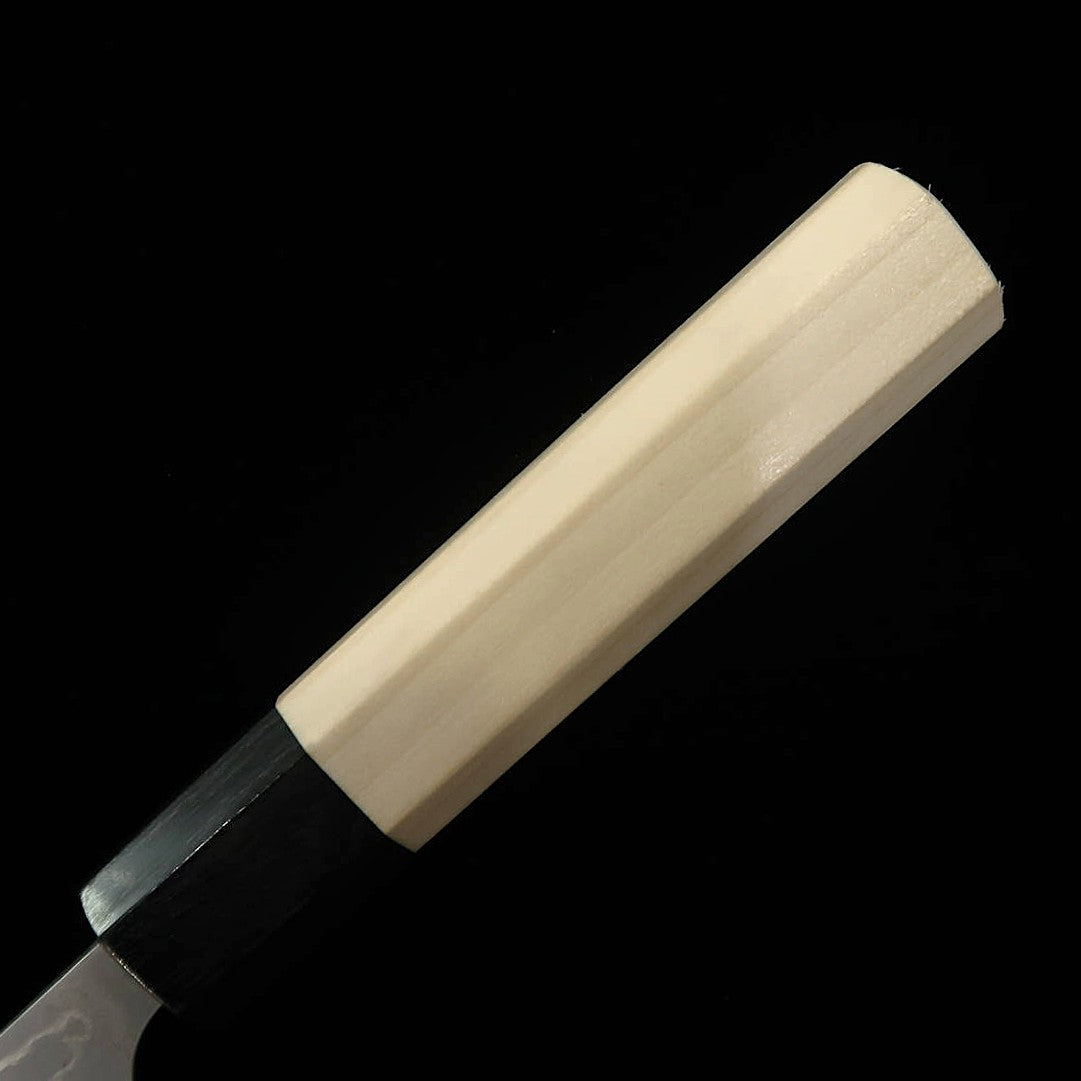 MASAKAGE Shimô Couteau d’office Acier blanc n°2 Damas, manche octogonal en magnolia (150 mm)