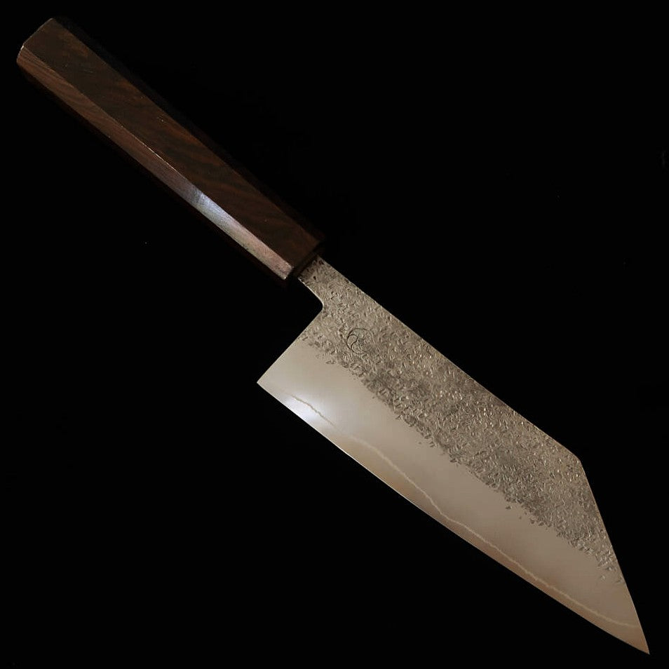 宮崎鍛冶屋 MIYAZAKI KAJIYA 椿 文化 銀紙三号 鎚目 黒檀一体柄（150mm）