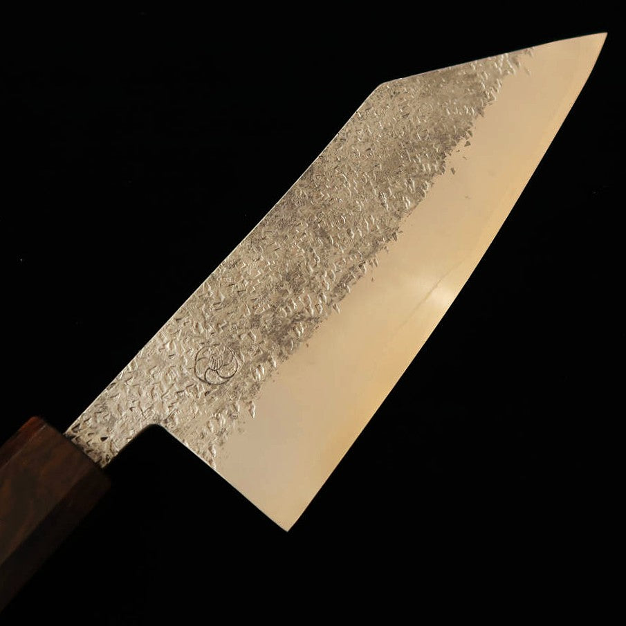 MIYAZAKI KAJIYA Tsubaki Bunka Ginsan Tsuchime Integrated Ebony Handle 150mm