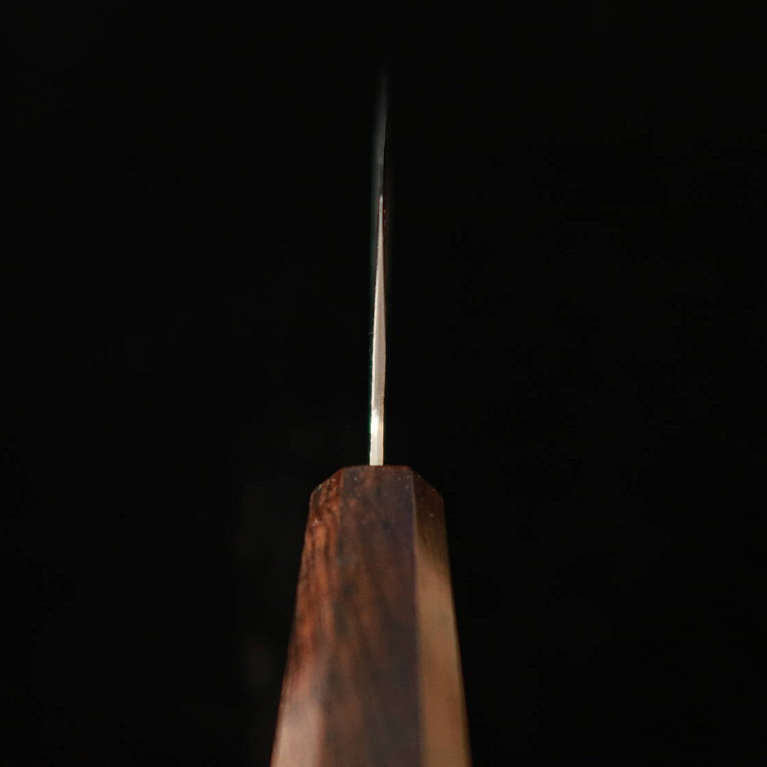 MIYAZAKI KAJIYA Tsubaki Bunka Ginsan Tsuchime Integrated Ebony Handle 150mm