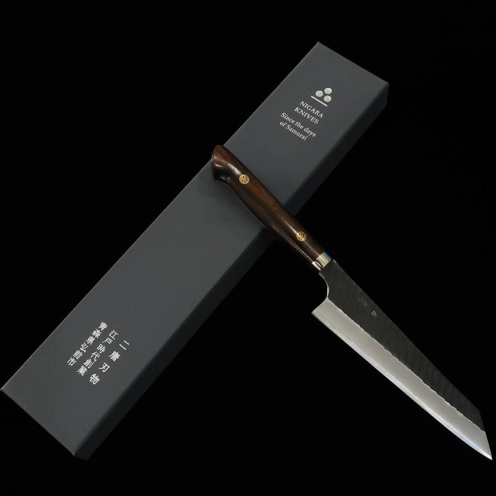 NITOU Hamono NIGARA deshuesador SG2 acabado negro martillado mango de ironwood (170 mm)