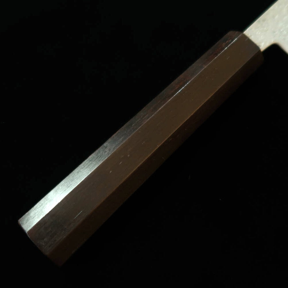 MIYAZAKI KAJIYA - Tsubaki - couteau d’office kiritsuke, acier Gingami n°3, martelé, manche monobloc en ébène (150 mm)