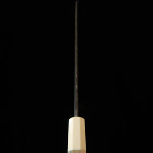 Miura Itadaki MIURA Itadaki Tanaka Giichi yanagiba Shirogami #2, acabamento negro forjado, cabo em turquesa branca (270 mm)