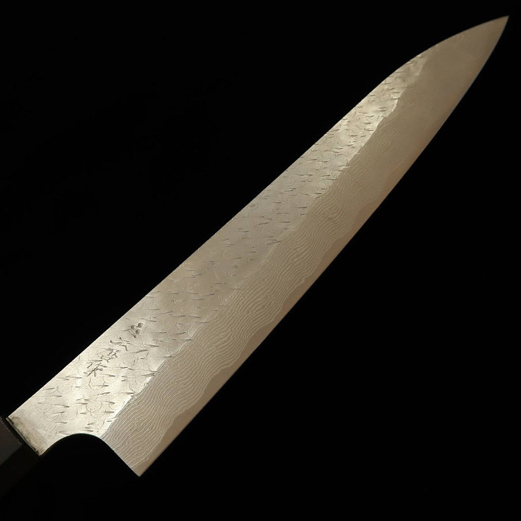 二唐刃物鍛造所NIGARA 筋引 SG STRIX 鎚目 ダマスカス 紫檀柄 (240mm)