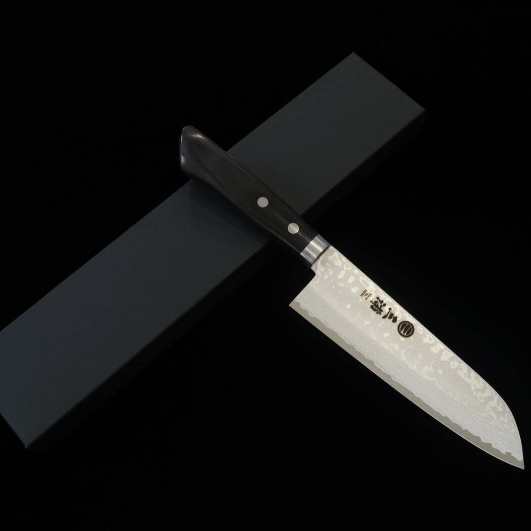 MIURA Santoku VG10 Damas Manche noir (165 mm)