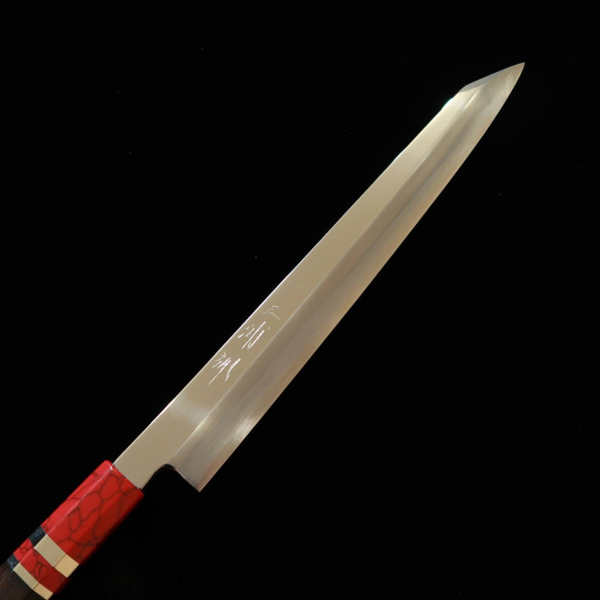 MIURA Obidama yanagiba kiritsuke KANDOKORO VG10 espelhado cabo custom vermelho (300 mm)
