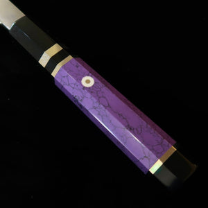 Miura-Hai MIURA Obidama Kiritsuke Yanagiba para Canhotos Gin-3 Acabamento em Madeira de Afiação Cabo Custom – Roxo (300 mm)