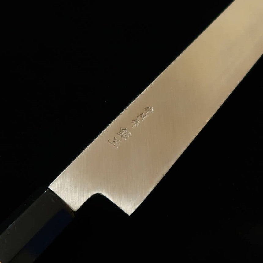 Miura-Hai MIURA Obidama Kiritsuke Yanagiba para Canhotos Gin-3 Acabamento em Madeira de Afiação Cabo Custom – Roxo (300 mm)