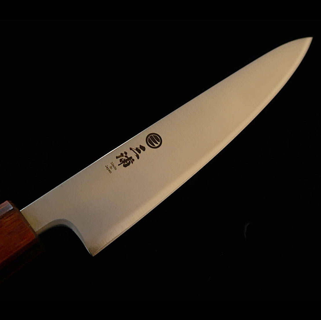 三浦MIURA ペティ 青紙スーパー 磨き 欅八角柄（80/135mm）