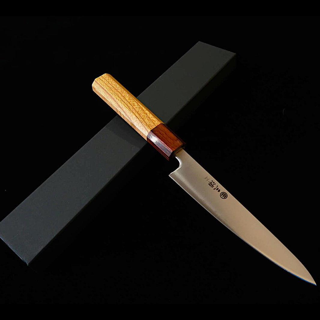 MIURA petit couteau, Aogami Super, poli, manche octogonal en orme du Japon (80/135 mm)