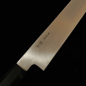 Miura Obidama Kiritsuke Yanagiba Left-Handed Ginzoku No.3 Wood Grain Finish Ebony Silver-Wrapped Handle (270mm)