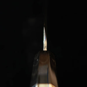 Miura Obidama Kiritsuke Yanagiba Left-Handed Ginzoku No.3 Wood Grain Finish Ebony Silver-Wrapped Handle (270mm)