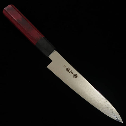 Petty MIURA Damasco de 33 capas mango octogonal de madera laminada roja (150mm)