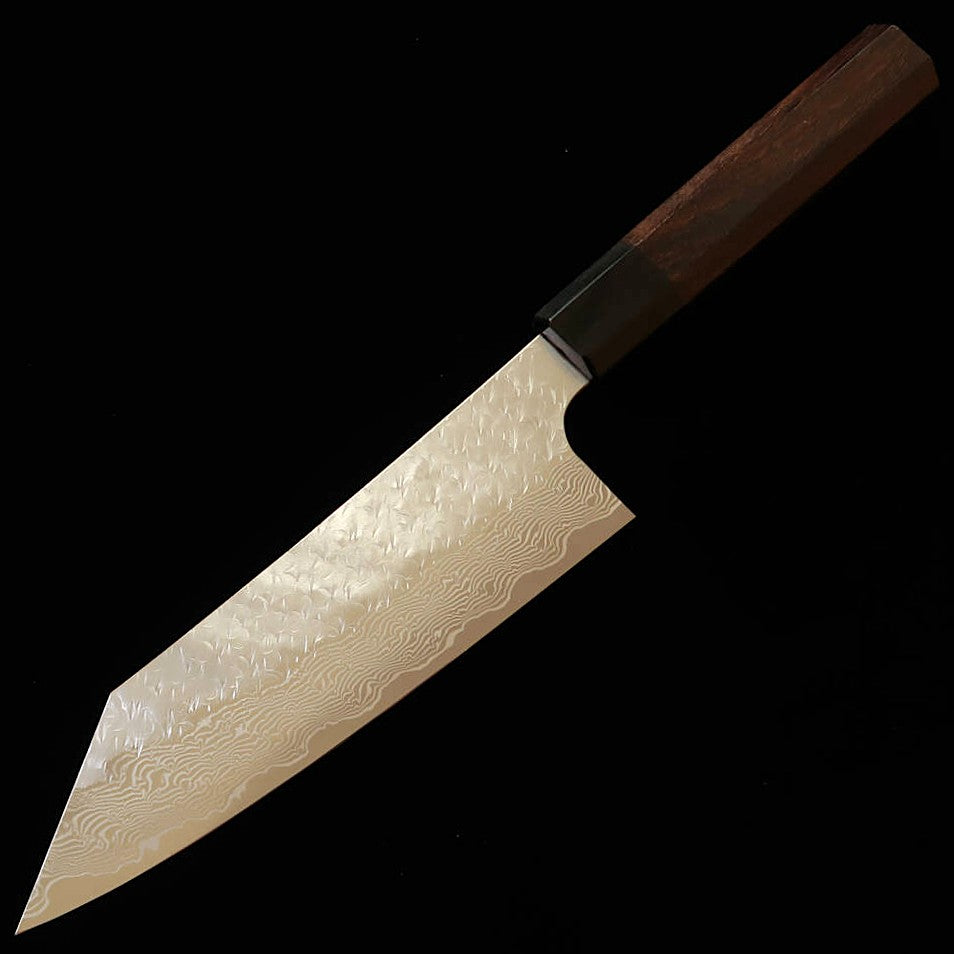 二唐刃物鍛造所NIGARA 文化 SG STRIX 鎚目 ダマスカス 紫檀柄 (180mm)