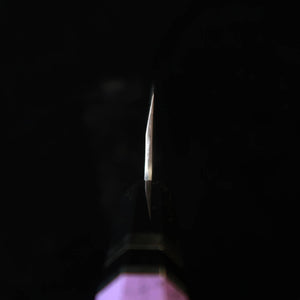 MIURA Obidama gyuto de un solo bisel, acero Shirogami #2, acabado bocashi, mango personalizado - morado (210/240 mm)