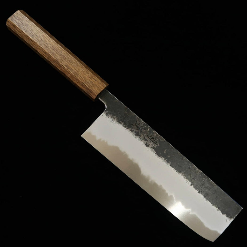 刃道HADO 墨 菜切 白紙二号 黒打ち 樫拭漆黒柄 （165ｍｍ）