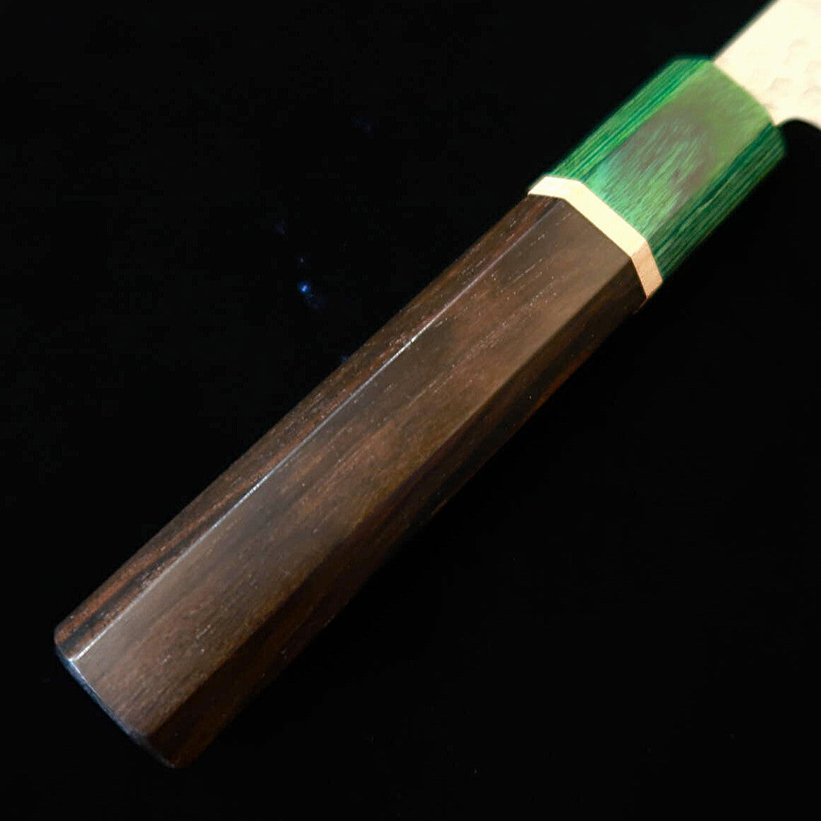 STYLE-K Kurosaki Makoto Petty Midorizuki SGSTRIX Hammered Octagonal Ebony Handle (135mm)