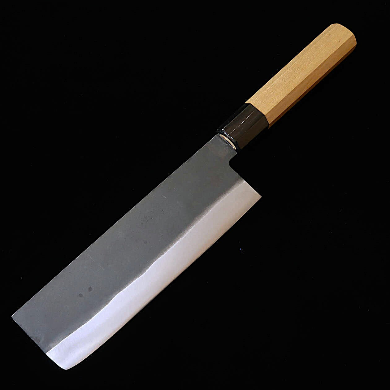 MIURA Nakiri White Steel No.2, Kurouchi Finish with Octagonal Magnolia Handle (165mm)