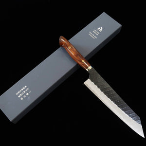 Nigara Forged Cutlery NIGARA Kirituke Gyuto SG2, acabamento preto, martelado, cabo de madeira de ferro (240mm)