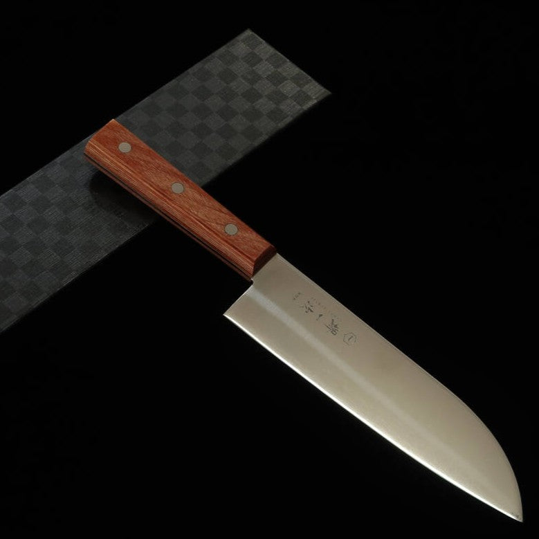 SAKAIICHIJI, Santoku, acier inox, manche en contreplaqué marron #14100 (180 mm)