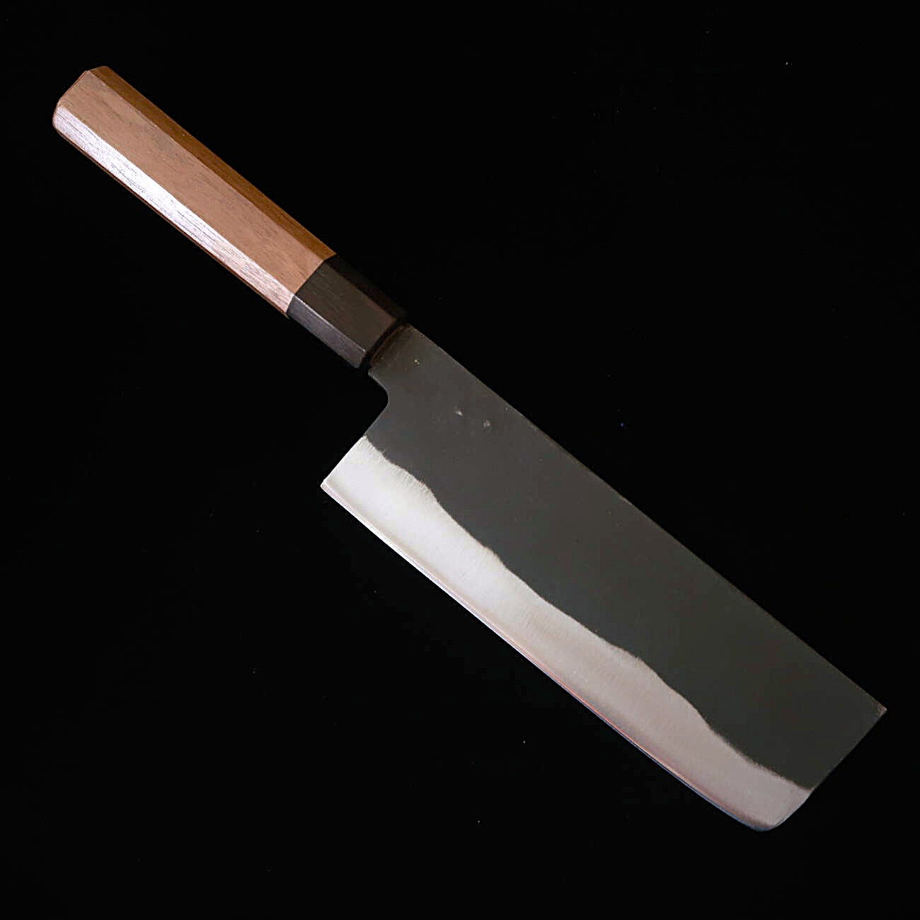 三浦MIURA 菜切 青紙一号 黒打ち 胡桃八角柄（165mm）