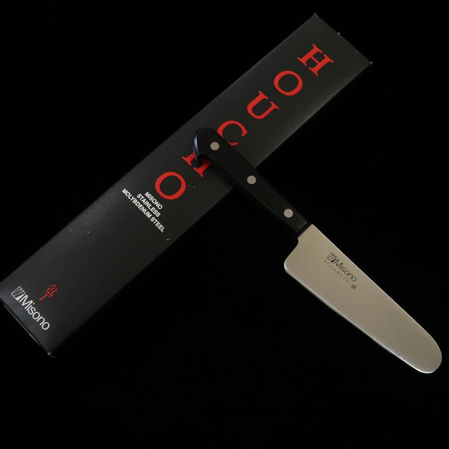 MISONO Santoku "Child" Knife Molybdenum Steel Black Plywood Handle (120mm)