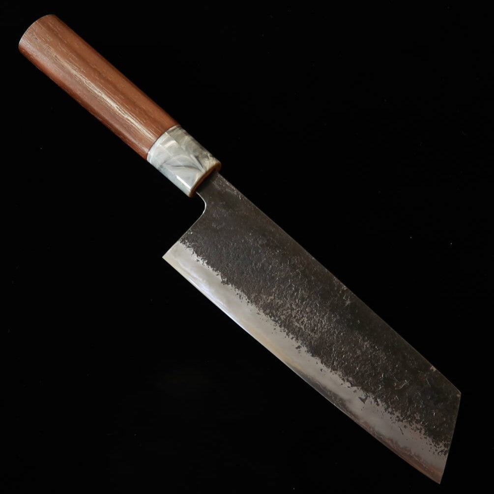 Couteau Nakiri Bunka Miwa Hamono, Acier Aogami 1, Manche en Noyer (170 mm)