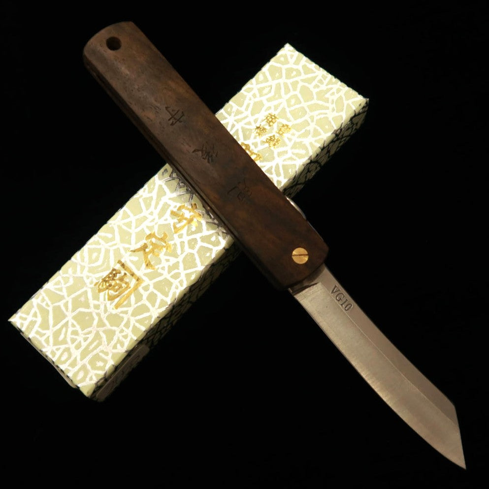 HIGONOKAMI Japanese Folding Knife VG10 Black Persimmon (70mm)