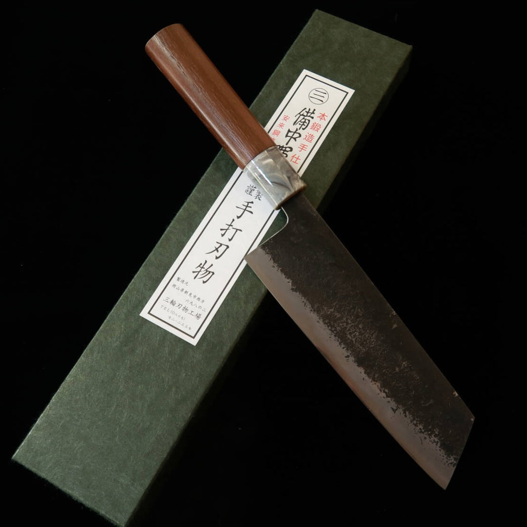 MIWAHAMONO Miwa Hamono, tipo nakiri-bunka, Aogami No.1, mango de nogal (170 mm)