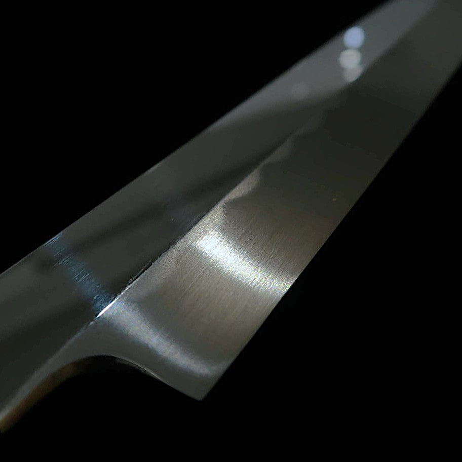 Suisin by Yoshikazu Ikeda Aogami No. 2, Honyaki, Fuguhiki, with Black ebony octagonal handle and Paulownia sheath (270mm)