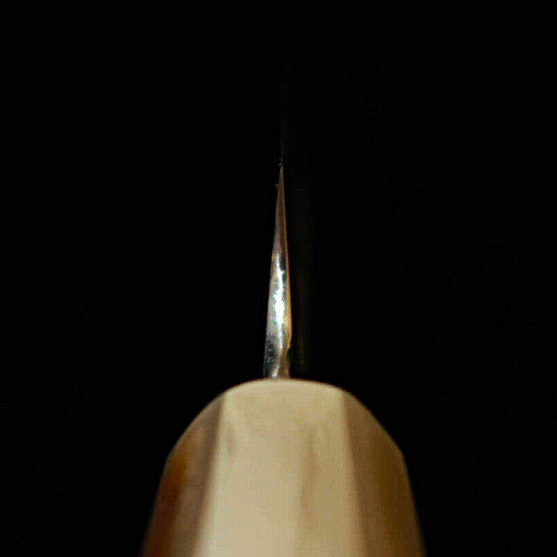 Suisin by Yoshikazu Ikeda Aogami No. 2, Honyaki, Fuguhiki, with Black ebony octagonal handle and Paulownia sheath (270mm)