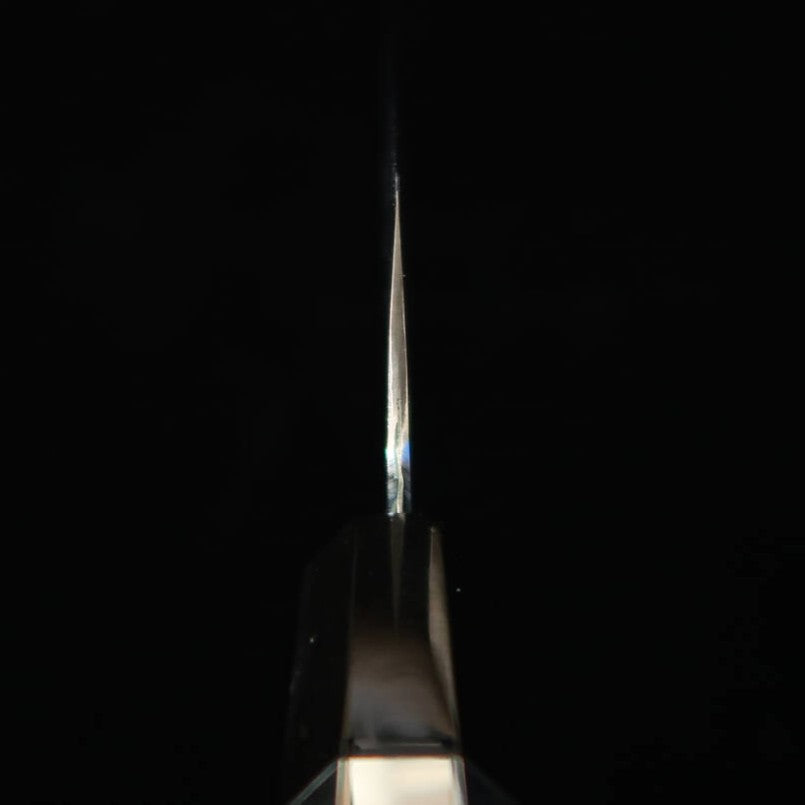 Chef Hiro × Miura Miura Kai Modelo Especial "Hiro" Gyuto K-tip largo Gin-san Kasumi Anel de chifre de búfalo preto com prata, cabo octogonal de ébano 8 sun (240mm)