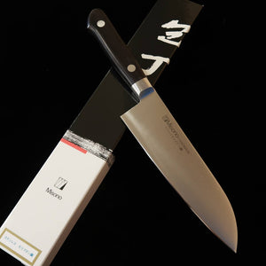 MISONO santoku médio molibdênio cabo de laminado preto No.583 (160 mm)