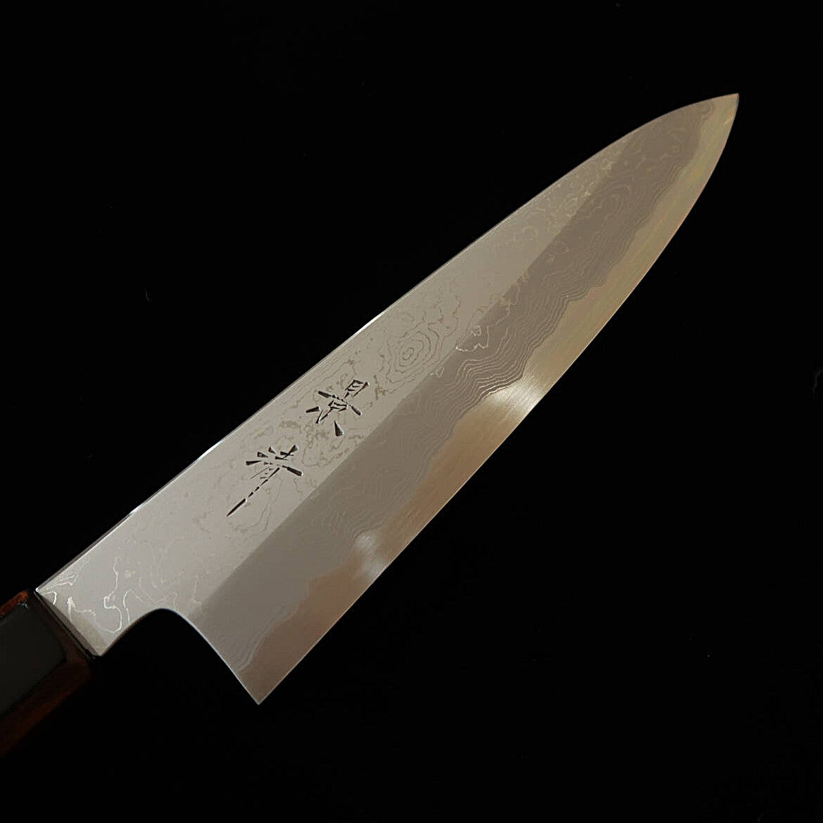 Kagekiyo KAGEKIYO Aço Aoichi Damasco, Wa-Gyuto preto laqueado (210 mm/240 mm)